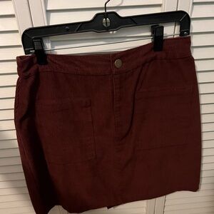 Corduroy Maroon Skirt